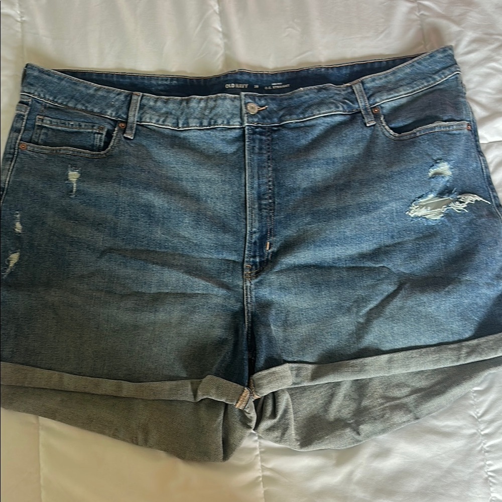 Old Navy Blue Jean Shorts Distressed Cutoff